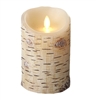 Luminara - Flameless LED Candle - Indoor - Wax - Birch Bark - 3.5" x 5" - Remote Ready