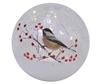 Single Chickadee - Crackle Glass LED Globe - Mark Feldstein - 6-Inch Diameter