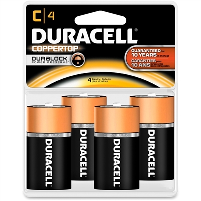 Duracell Coppertop With Duralock Technology - C-Cell - 1.5V - Alkaline Battery - 4-Pack