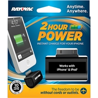Rayovac Power Bank - 30-Pin Apple Plug (iPhone 4s & Below) - Includes 1 x 123A Lithium Battery