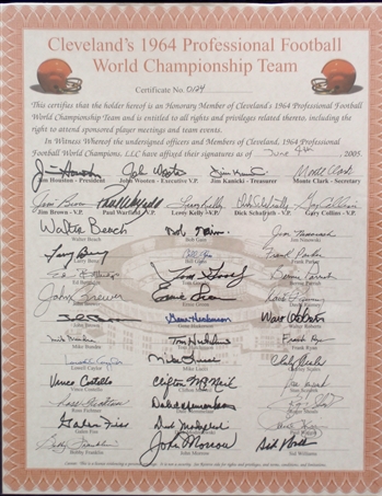 1964 Cleveland Browns NFL World Champions *Autographed* 16x20 Poster w/ 42-Signatures!