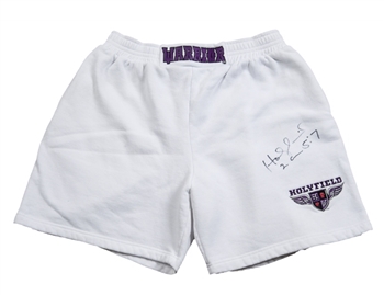 Evander Holyfield Training Used and Signed Boxing Shorts (JSA)!