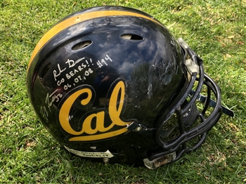 2006-08 Rulon Davis Cal Bears Game-Worn Used & Autographed Riddell Football Helmet