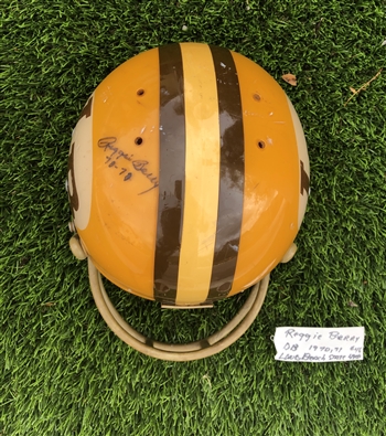 Super RARE Vintage 1971 REGGIE BERRY Game Worn / Used Autographed Football Helmet! NCAA