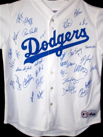 2003 Los Angeles Dodgers Team-Signed Home Jersey (33- Autographs)!