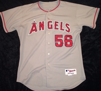 Jarrod Washburn 2005 Anaheim Angels Game-Worn Road Jersey #56!