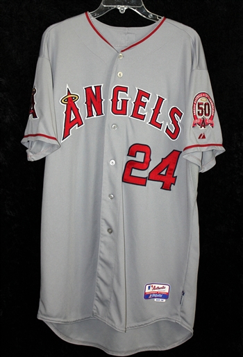Dan Haren's 2011 Los Angeles Angels Game-Worn Road Jersey #24 w/ the "50th Anniversary" Patch!