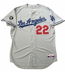 Clayton Kershaw's 2011 Los Angeles Dodgers Game Worm MLB Road Jersey!