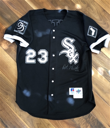 Robin Ventura's 1995 Chicago White Sox Game-Worn & 2X Autographed Black Alternate Jersey!