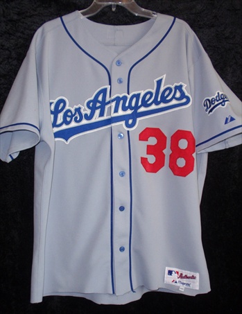 Eric Gagne's Los Angeles Dodgers Game-Worn Road Jersey.