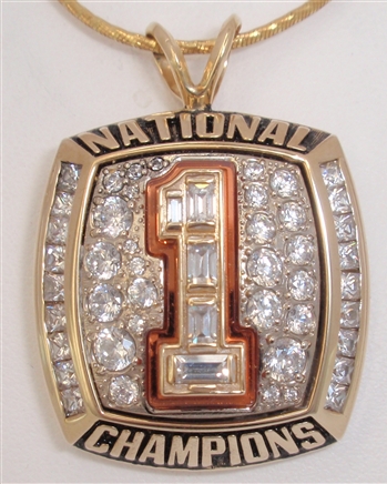 2005 Texas Longhorns Football "National Champions" 10K Gold Pendant!