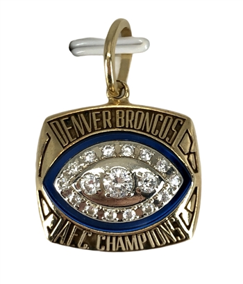 1989 Denver Broncos Super Bowl XXIV A.F.C. Champions 10K Gold Pendant!