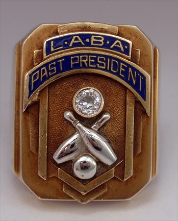 1940's Los Angeles Bowling Association 14K Gold & Diamond Ring!