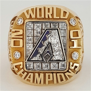 2001 Arizona Diamondbacks World Series Champions 14K Gold & Diamond Player's Version Ring!