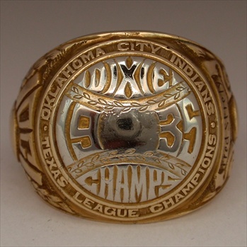 1935 Oklahoma City Indians "Texas League Champions" 14K Gold Ring