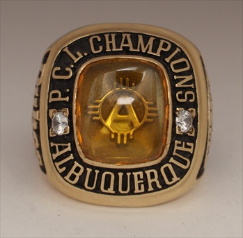 1981 Albuquerque Dukes "Pacific Coast League" Champions 10K Yellow Gold Ring!