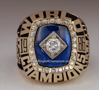 1986 New York Mets "World Series" Champions 10K Gold Ring with all Real Diamonds