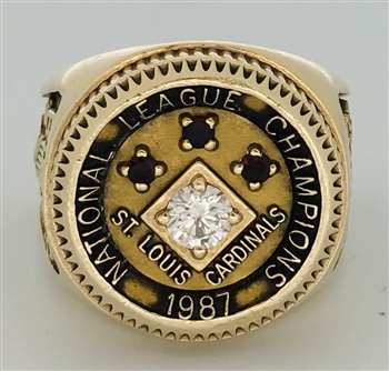 1987 St. Louis Cardinals National League Champions 10K Gold and Diamond Ring!