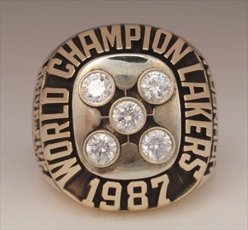 1987 Los Angeles Lakers NBA "World Champions" 10K Gold Ring