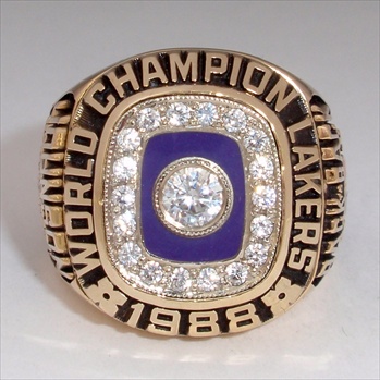 1988 Los Angeles Lakers NBA "World Champions" 10K Gold Ring