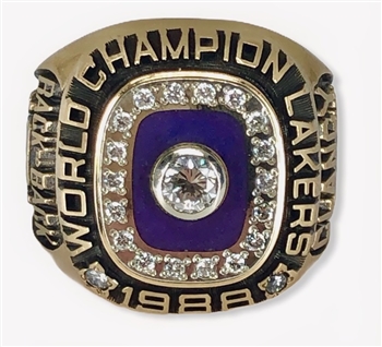 1988 Los Angeles Lakers NBA "World Champions" 14K Gold & Diamond Ring