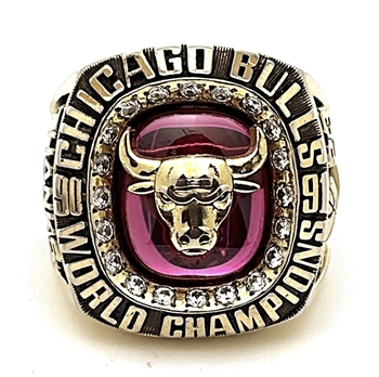 1991 Michael Jordan Chicago Bulls NBA World Champions "Thanks MJ" Rare14K Gold-Plated Ring Produced by Balfour!