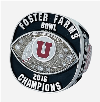 2016 Utah Utes "Foster Farms Bowl" Champions NCAA Football Ring!