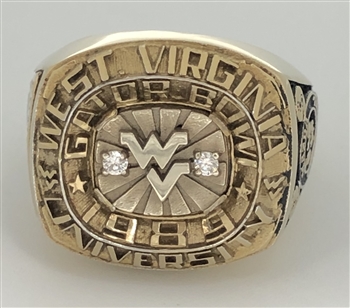 1989 West Virginia Mountaineers NCAA Football Gator Bowl Championship Ring!