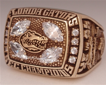 1996 Florida Gators "S.E.C." Champions 10K Gold Football Ring