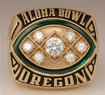 1998 Oregon Ducks Pac-10  "Aloha Bowl" 10K Gold Football Ring!