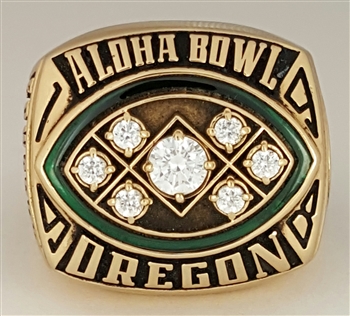 1998 Oregon Ducks Aloha Bowl Championship 10K Gold Ring.