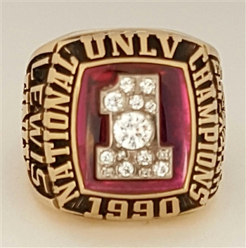 1990 UNLV Runnin' Rebels "National Champions" 10K Yellow Gold Basketball Ring!