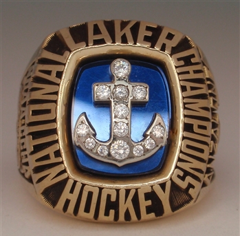 1988 Lake Superior NCAA Division 1 College Hockey National Champions 10K Gold Ring