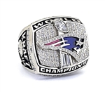 2001 New England Patriots Super Bowl XXXVI Champions 10K White Gold Ring!