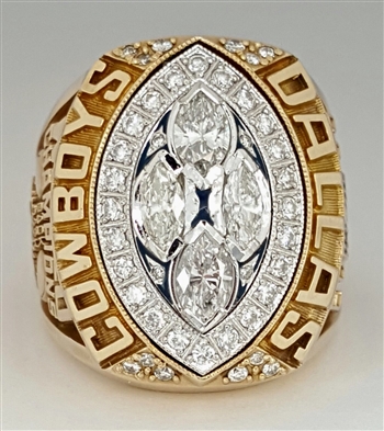 Player's 1993 Dallas Cowboys Super Bowl XXVIII Champions 10K Gold Ring with all Real Diamonds!