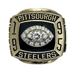 1995 Pittsburgh Steelers AFC Champions 10K Gold Ring With All Real Diamonds