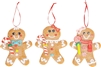 RAZ - 5 inch Gingerbread Man Ornament - Set of 3