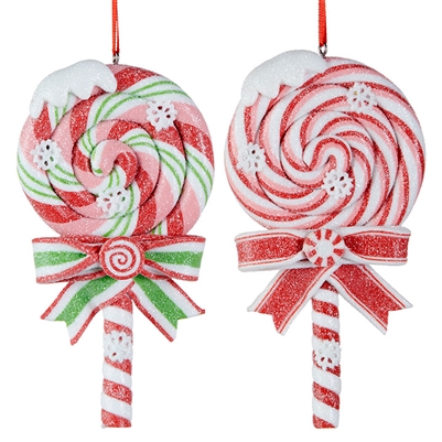 RAZ Imports - 5" Lollipop Ornaments - Set of 2