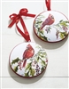 RAZ - 6" Cardinal Disc Ornament - Set of 2