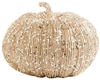 K&K Interiors 4.5 Inch Champagne Glitter Pumpkin