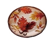 Glass Autumn Leaves Round Platter