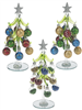 Glass Trees with Miniature Ornaments Set of 3 - Ganz - 8.25  inches