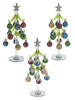 Glass Trees with Miniature Ornaments Set of 3 - Ganz - 10 inches