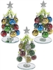 Glass Trees with Miniature Ornaments Silver Star - Set of 3 - Ganz - 6.00 inches