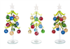 Glass Trees with Miniature Ornaments Set of 3 - Clear Star - Ganz - 10 inches