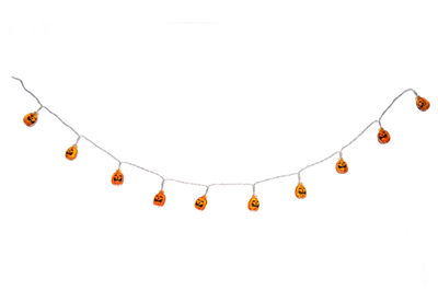 Jack-o-Lantern LED Light Garland - 10 Lights