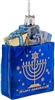 Kurt Adler - Happy Hanukkah Gift Bag Glass Ornament