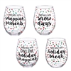 Grasslands Road - Holiday Stemless Wine Glasses - Set of 4