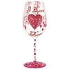 I Love You Wine Glass