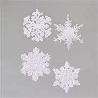 Iced Snowflake Ornaments - Set of 4